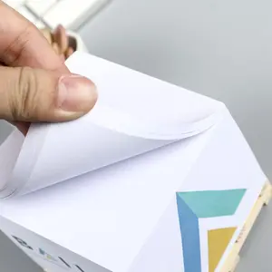 Promozione blocco Note in carta a fogli mobili Logo personalizzato 4 lati blocco Note adesive Memo Cube con Pallet in legno