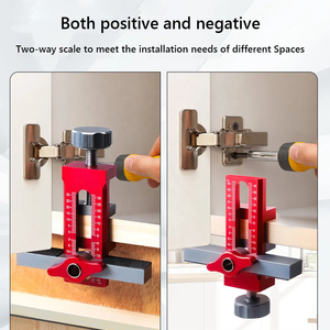 Durable Cabinet <strong>Door</strong> <strong>Hinge</strong> Mounting Jig Set Aluminum Alloy <strong>Adjustable</strong> Template <strong>Tool</strong> for Efficient Cabinet Installation - Product Image 4