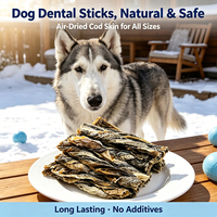 Bâtonnets dentaires naturels en peau de cabillaud, sans additifs, pour un nettoyage sûr des dents, à mâcher longue durée, facilement digestibles, faibles en gras, friandise pour animaux de compagnie, directement de l'usine.