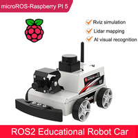 Kit Robot Edukasi ROS2 untuk Raspberry Pi 5 Berbasis ESP32-S3 dengan Dukungan Lidar TOF, Navigasi SLAM, Pengenalan AI, Python3