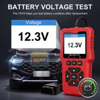 Escáner de Diagnóstico de Fallas para Vehículos V919 al Precio Más Bajo, Lector OBD2 Rojo, Escáner Multifuncional para Eliminación de Fallas