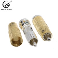 Adaptateur RCA mâle YIVO OEM en laiton plaqué argent, connecteur RCA de sortie pour lecteur multimédia audio-vidéo HiFi