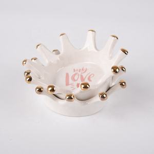 Dehua <span class=keywords><strong>gioielli</strong></span> in ceramica bianca espositore porta anello moderno a forma di <span class=keywords><strong>corona</strong></span> orecchini collana bracciali portagioie in ceramica - Product Image 3