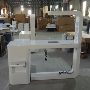 Table de manucure blanche pour salon, poste de beauté avec tiroirs de rangement, mobilier contemporain - Product Image 5