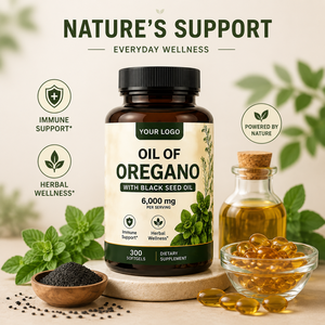 ODM OEM Gélules d'huile d'<span class=keywords><strong>origan</strong></span> infusées à l'huile de nigelle, formule naturelle à base de plantes, complément alimentaire pour le soin quotidien du corps - Product Image 2