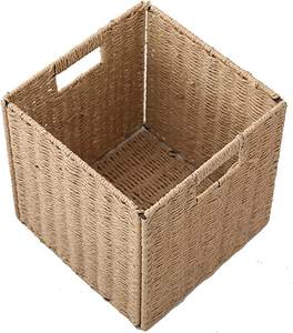 Natural water hyacinth <b>storage</b> <b>basket</b> handmade straw foldable <b>basket</b> laundry <b>storage</b> - Product Image 6