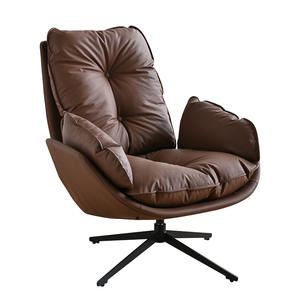 Fauteuil pivotant inclinable de designer italien pour salon, chaise de loisirs avec structure en métal et peinture écologique - Product Image 4