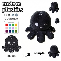 Jouets en peluche personnalisés, poupées animales au design original, poulpe aux yeux bouclés, décorations de restaurant sur le thème de l'océan, porte-clés en peluche personnalisé en vinyle
