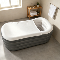 Baignoire gonflable pour adultes, nouvelle baignoire pliante portable en PVC avec couvercle amovible, baignoires en plastique pour bain de glace
