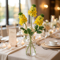 Tiges de fleurs artificielles en soie de jacinthe pagode européennes faites à la main de 80 cm pour décoration florale de plafond d'événements et mariages