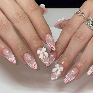 Uñas Postizas de Estilo Francés con Brillo de Perla, <span class=keywords><strong>Precio</strong></span> al por Mayor, para Europa y América, Tendencia en Instagram, Semimanuales - Product Image 3