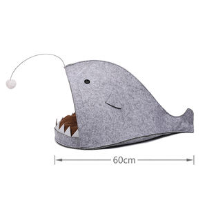 Plush Cartoon Animal Shark Shape Foldable Pet <b>Bed</b> for Dogs & <b>Cats</b> Removable Washable <b>Cover</b> RPET Material Polyester Fill - Product Image 5