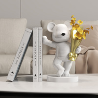 Ours en résine peint à la main - Décoration d'intérieur sur le thème des animaux - Article de décoration pour bureau - Cadeau de haute qualité - Artisanat en résine