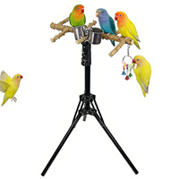 Perchoir réglable en bois de poivre naturel pour perroquet, pour l'entraînement, le jeu, l'extérieur, le meulage du bec, l'escalade, écologique et durable pour oiseaux