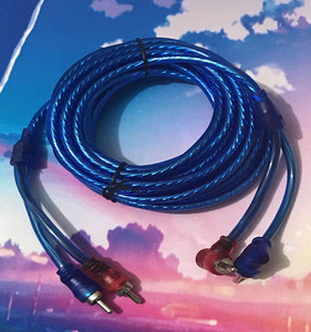 Cáp khuếch đại âm thanh xe hơi màu xanh sửa đổi cáp video âm thanh 2RCA Thành 2RCA cho các ứng dụng điện tử - Product Image 2