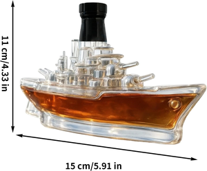 ノーブランド河北はクリエイティブな軍艦型ガラス製デカンター米海軍クラウンロイヤルスタイルウィスキーギフトホームバー装飾用 - Product Image 3