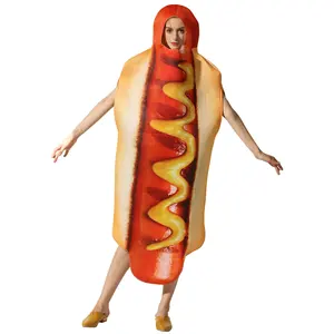 Lucu Hot Dog pesta Halloween kostum Hot Dog lucu untuk kostum panggung pertunjukan one-piece