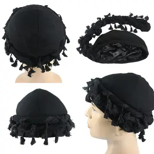 Dome Wave Braids Soft Bonnet Satin Lined Satin Lined Durag Tied Braid Turban Head Wraps Scarf For Dreadlocks