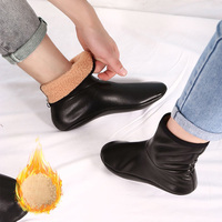 Chaussettes d'intérieur en cuir imperméable pour femmes adultes vente en gros Chaussettes d'hiver en velours chaud rembourré pour hommes