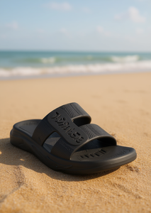 Sandali unisex in EVA con doppio cinturino, comodi, estivi, a punta aperta, slip-on, blu navy. - Product Image 2