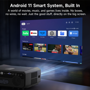 Projecteur natif 1080p, prise en charge 4K, 15000 lumens, contraste 16000:1, Android 11, mise au point automatique, correction trapézoïdale 4D avec HDMI/USB - Product Image 3