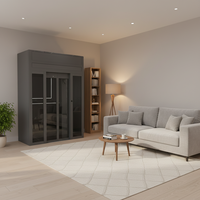 Ascenseur résidentiel moderne à traction électrique avec revêtement de sol en PVC de sécurité avancée, compatible avec les monte-escaliers pour usage extérieur en hôtel