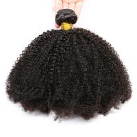 Extensions de cheveux humains afro bouclés de haute qualité, en vrac, double trame, pour femmes noires
