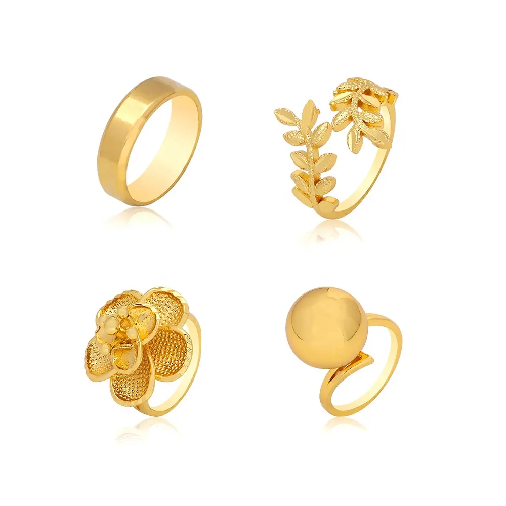סיטונאי מחיר דובאי 24k זהב מצופה נחושת תכשיטי אצבע אופנה תכשיטי טבעות מתכוונן נשים טבעת עם זירקון