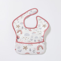 Bib Bayi Poliester dengan Pengait dan Perekat yang Dapat Disesuaikan, Tahan Air, Mudah Dibersihkan, untuk Bayi Baru Lahir