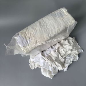 Chiffons d'essuyage industriels en polaire blanche, 100 % coton, résistants, recyclés, d'Australie - Product Image 1