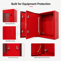 Caja de Medidor Eléctrico de Chapa Metálica Roja Personalizada, Ventilada, con Rejillas, para Montaje en Pared Interior, Impermeable