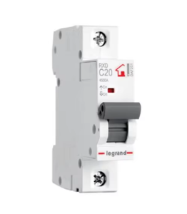 Disjoncteur miniature domestique <span class=keywords><strong>Legrand</strong></span> 4,5 kA courbe C 20 A 1P pour protection contre les courts-circuits - Product Image 1