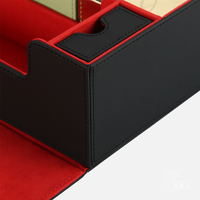 Boîte de rangement pour cartes à collectionner en cuir grande capacité, double compartiment, fermeture magnétique, KXM DECK BOX 12 personnalisée