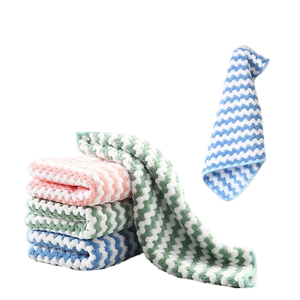 Chiffons de cuisine en <span class=keywords><strong>microfibre</strong></span> à prix d'usine 15x20cm, en velours corail, motif ondulé, épaissis, absorbants, pour le nettoyage domestique - Product Image 3