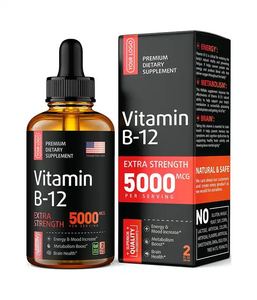 Suplemento de vitamina B en gotas líquidas con biotina, ácido fólico y complejo vitamínico B de marca propia OEM. - Product Image 1