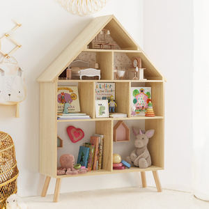Estantería de madera maciza minimalista moderna para niños, estantería de combinación, vitrina de juguete y armario de almacenamiento de libros - Product Image 1