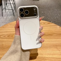 Coque magnétique métallique électroplaquée unie simple, transformable instantanément en 17 Promax, pour Apple iPhone 16 Pro Max 17 15