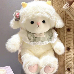 Peluche di Pecora Estetica 'Good Night', Morbido Agnello Imbottito Kawaii, Cuscino per Dormire, Decorazione per la Camera, Regalo di Compleanno per Ragazze - Product Image 2