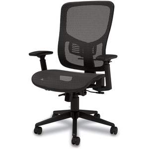 Alera Hollins Chaise de bureau ergonomique en maille pivotante, capacité de 275 lb, avec siège et accoudoirs réglables en hauteur, en mousse et en PU - Product Image 3