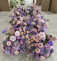 Boule de fleurs artificielles PPS en gros, 40 cm, violette, pour centre de table de mariage et événements