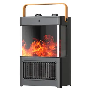 迷你电火焰加热器插入式空气加热器PTC陶瓷加热炉散热器家用迷你加热器风扇