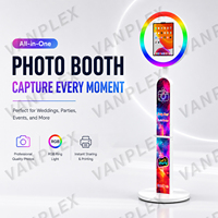 Photomaton tout-en-un pour iPad, cabine photo avec coque métallique arquée et valise de transport, 10,2-13 pouces, pour événements, mariages, locations