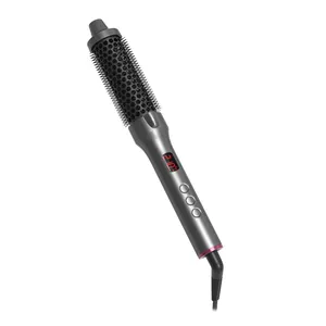 LCD digital ptc curler hair brush blow dryer comb hot air brush styler