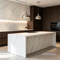 Dalle en pierre frittée blanche mate 750x1500x9mm pour mur, sol, comptoir de cuisine, taille personnalisée, directement de l'usine