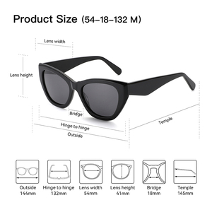 2025 nueva tendencia tamaño grande ojo de gato Marco de acetato UV 400 gafas de sol polarizadas marrón <span class=keywords><strong>Demi</strong></span> verde antiarañazos Sunlen para mujer señora - Product Image 4