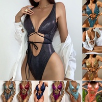 Logo personnalisé maillot de bain une pièce femmes Body métallisé brillant carnaval Body maillots de bain carnaval Jouvert vente en gros