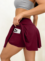 Ensemble de 4 mini-jupes taille normale pour femmes, vert uni, confortable, décontracté, streetwear, jupe d'été