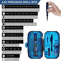 Jeu de tournevis de précision 152 en 1, kit d'outils à main avec 140 embouts, kit de réparation électronique durable avec étui de rangement