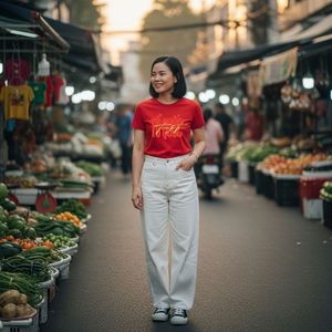 Camiseta de punto cómoda antiarrugas unisex impresión personalizada fábrica directa al por mayor para la celebración de la independencia de Vietnam - Product Image 1