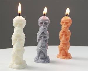 Decoración del hogar regalo de aniversario Halloween <span class=keywords><strong>Terror</strong></span> 3 incluso cabeza de fantasma incienso vela ahumada - Product Image 5